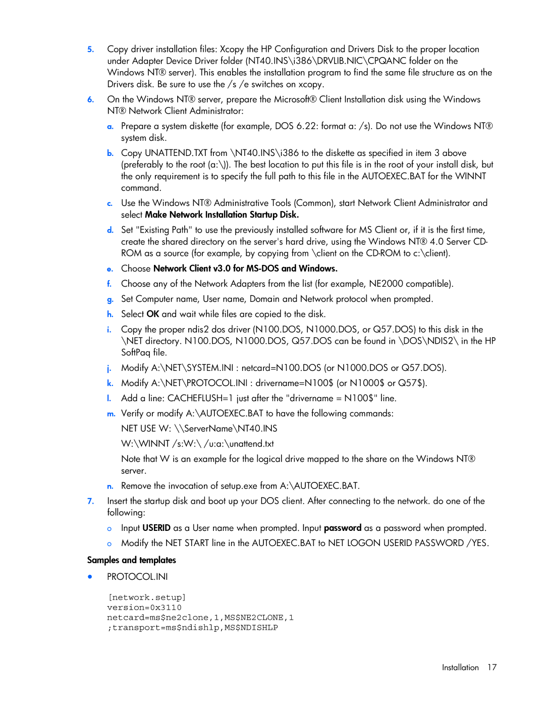 HP 441877-00B manual Protocol.Ini 