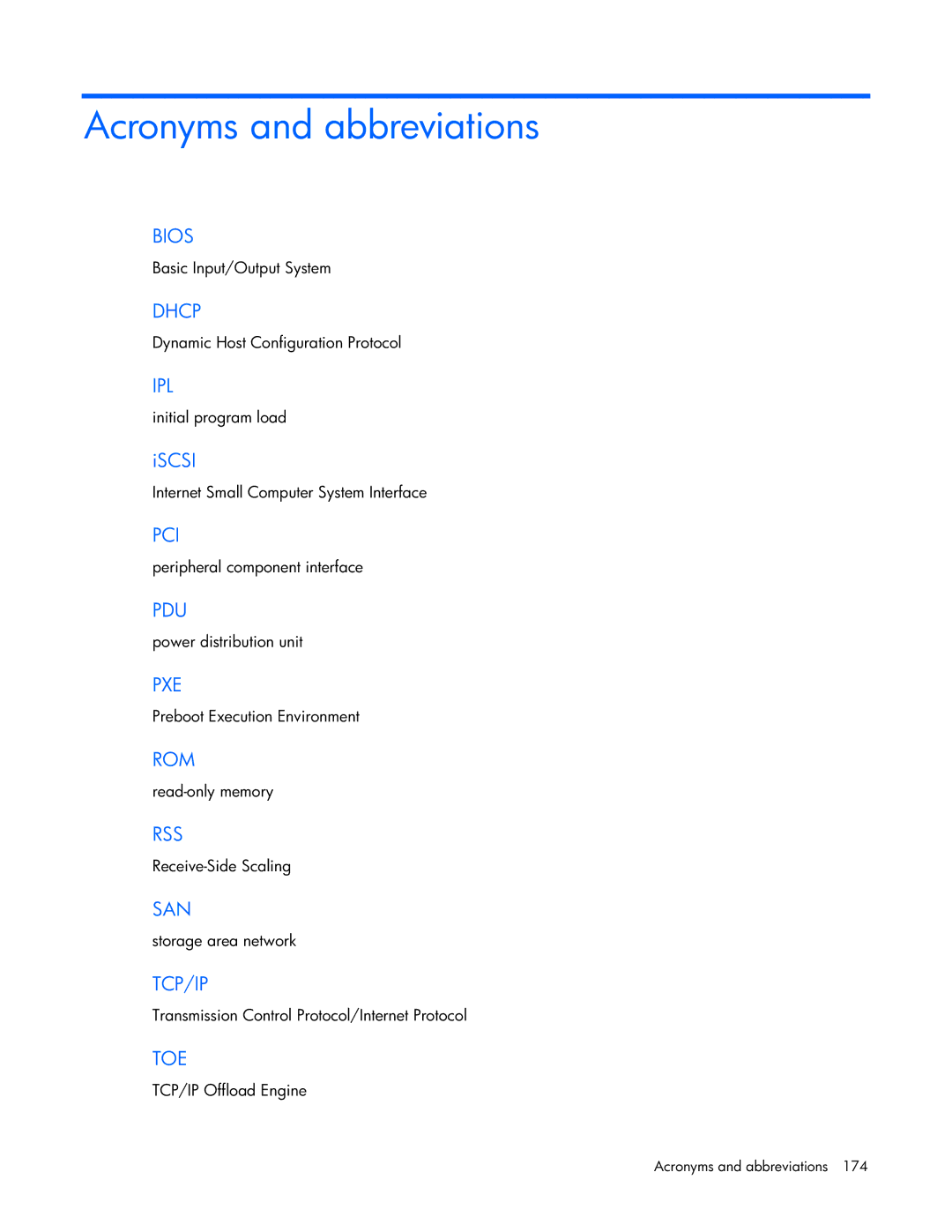 HP 441877-00B manual Acronyms and abbreviations 