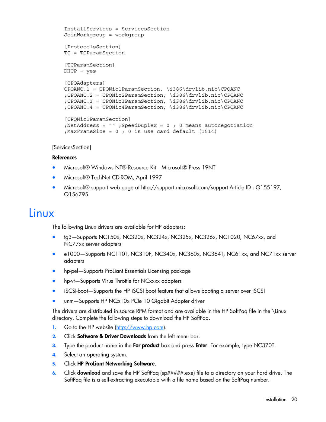 HP 441877-00B manual Linux 