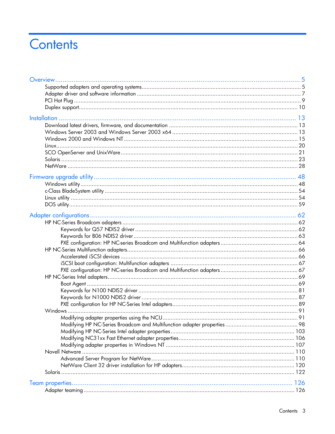 HP 441877-00B manual Contents 