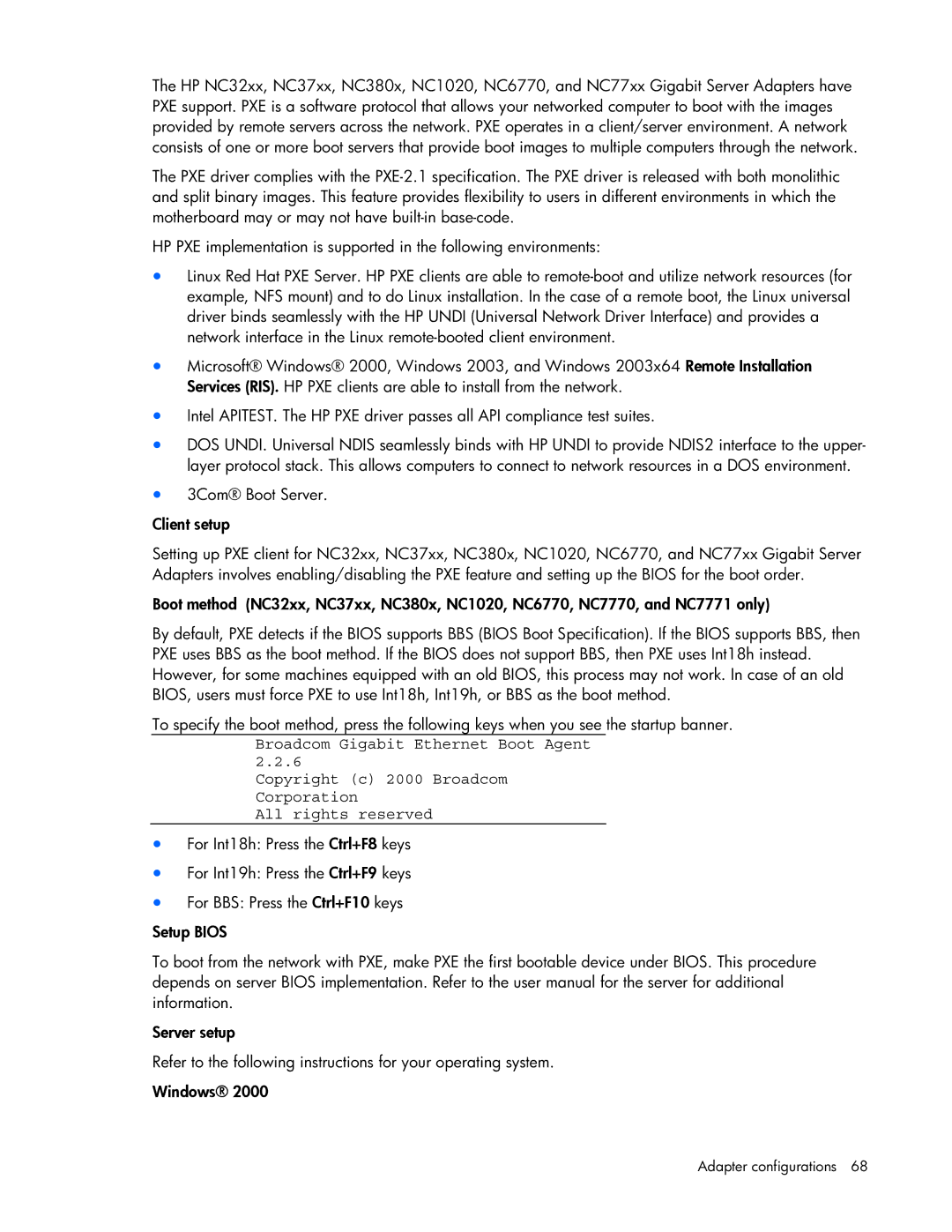 HP 441877-00B manual Adapter configurations 