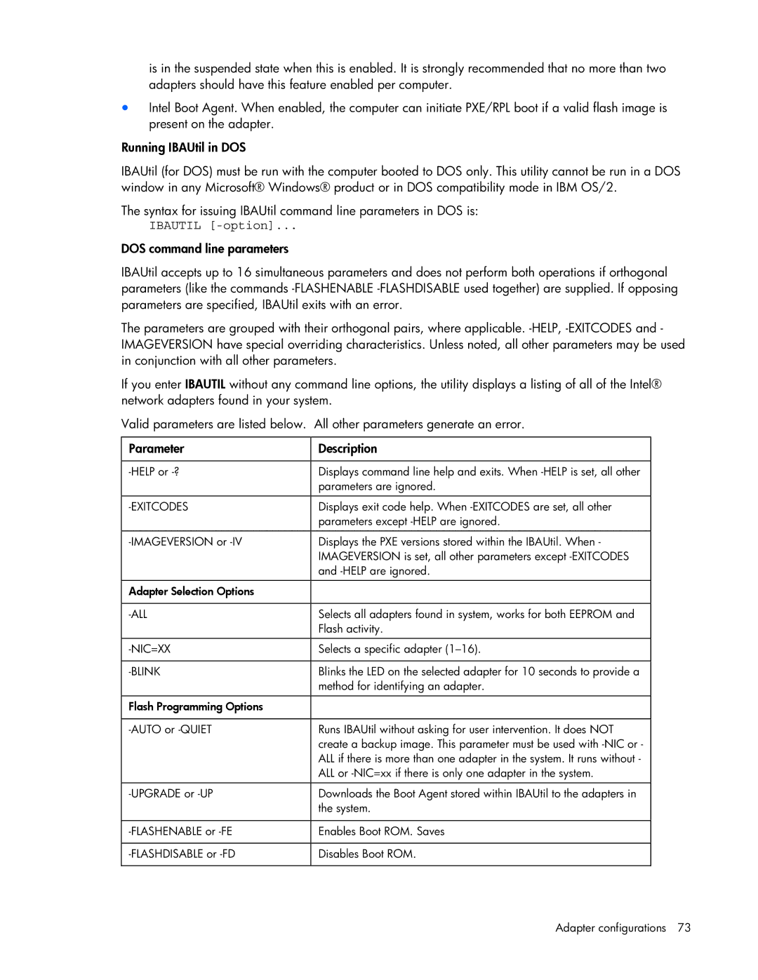 HP 441877-00B manual Ibautil -option, Exitcodes 