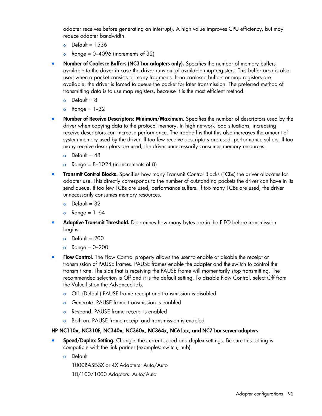 HP 441877-00B manual Adapter configurations 