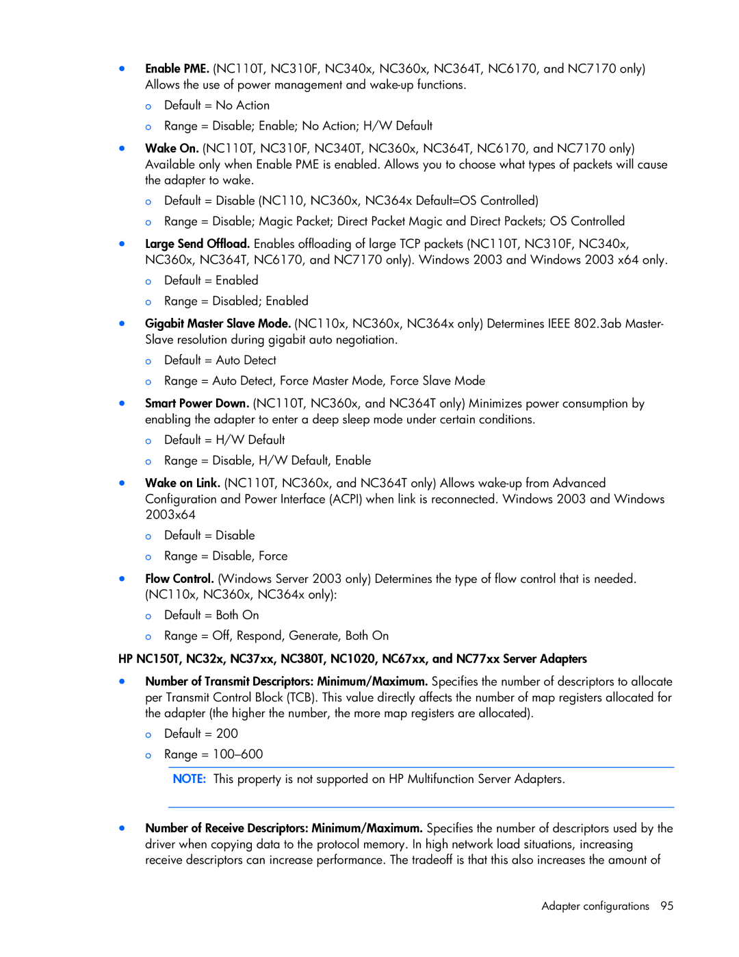 HP 441877-00B manual Adapter configurations 