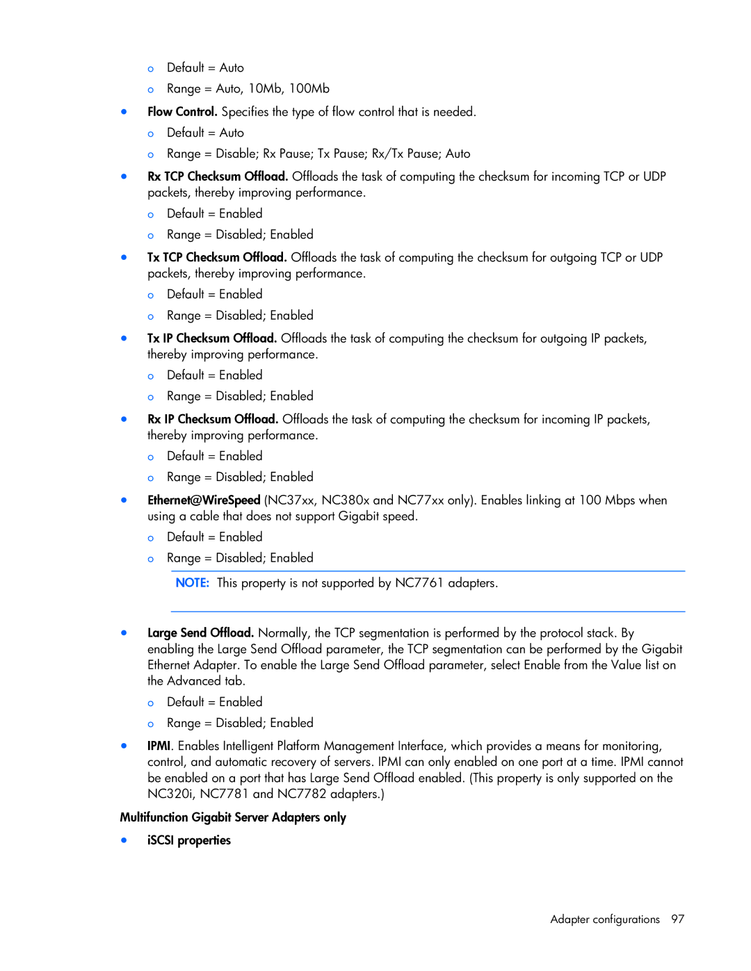 HP 441877-00B manual Adapter configurations 