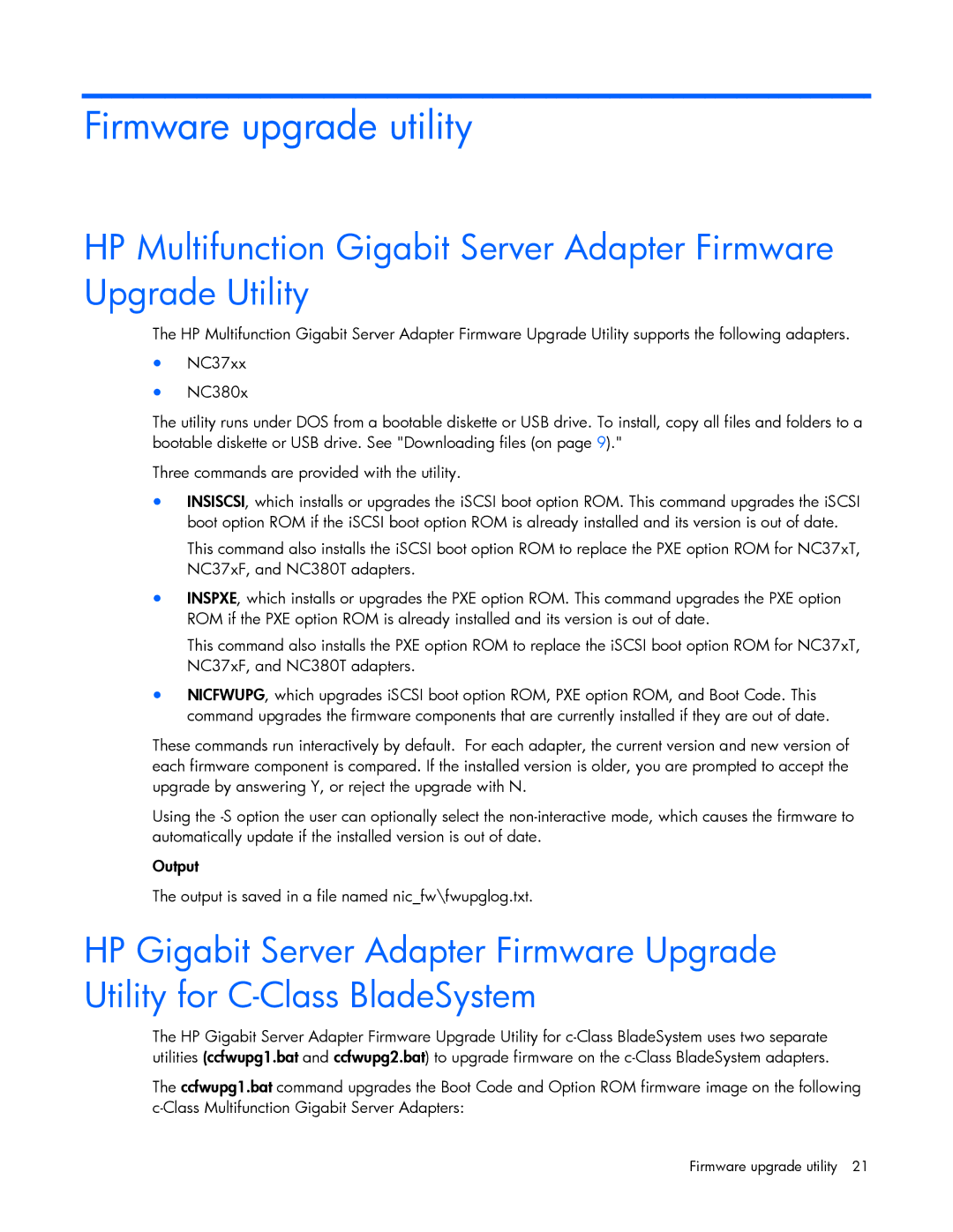 HP 441877-00F manual Firmware upgrade utility 