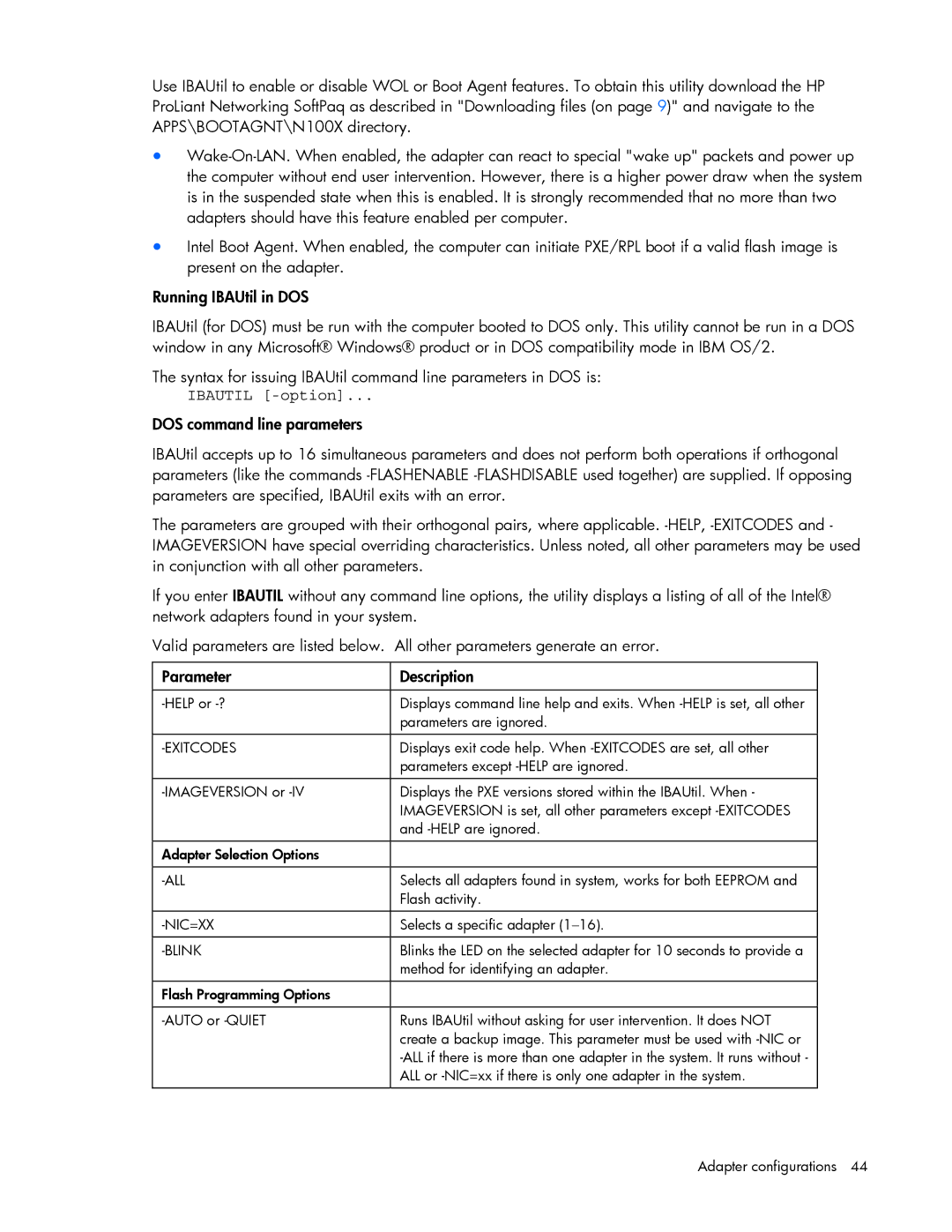 HP 441877-00F manual Ibautil -option 