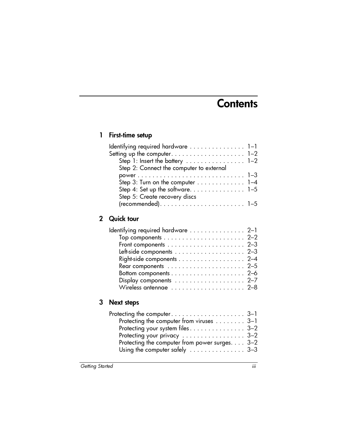 HP 443562-001 manual Contents 