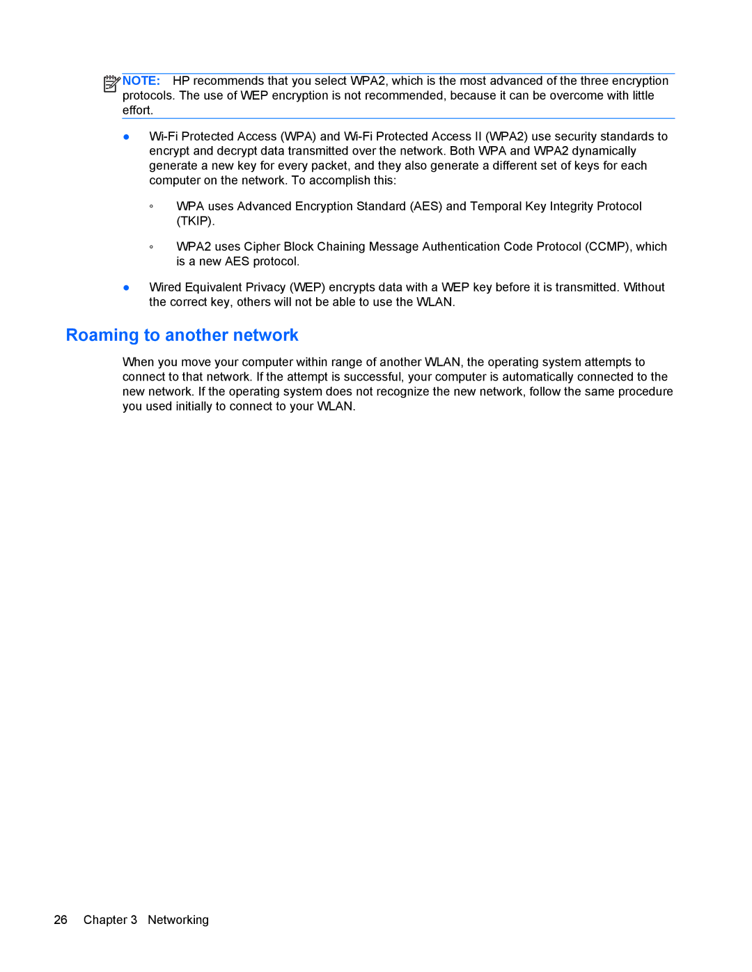 HP 4440s manual Roaming to another network 