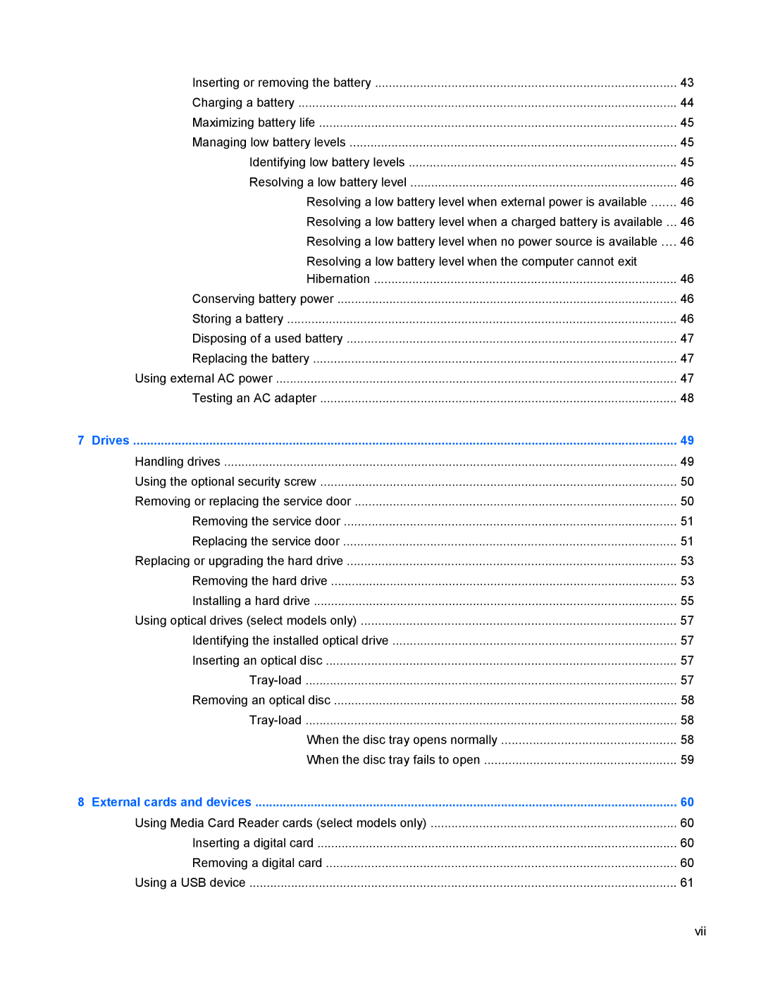 HP 4440s manual Drives 