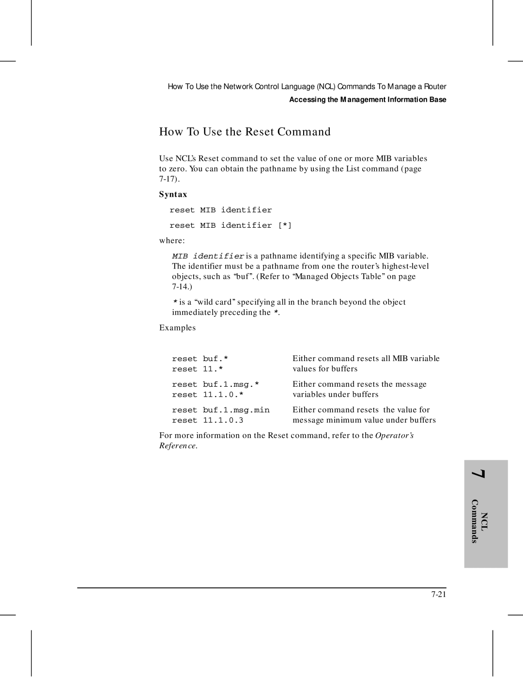 HP 445 manual How To Use the Reset Command 