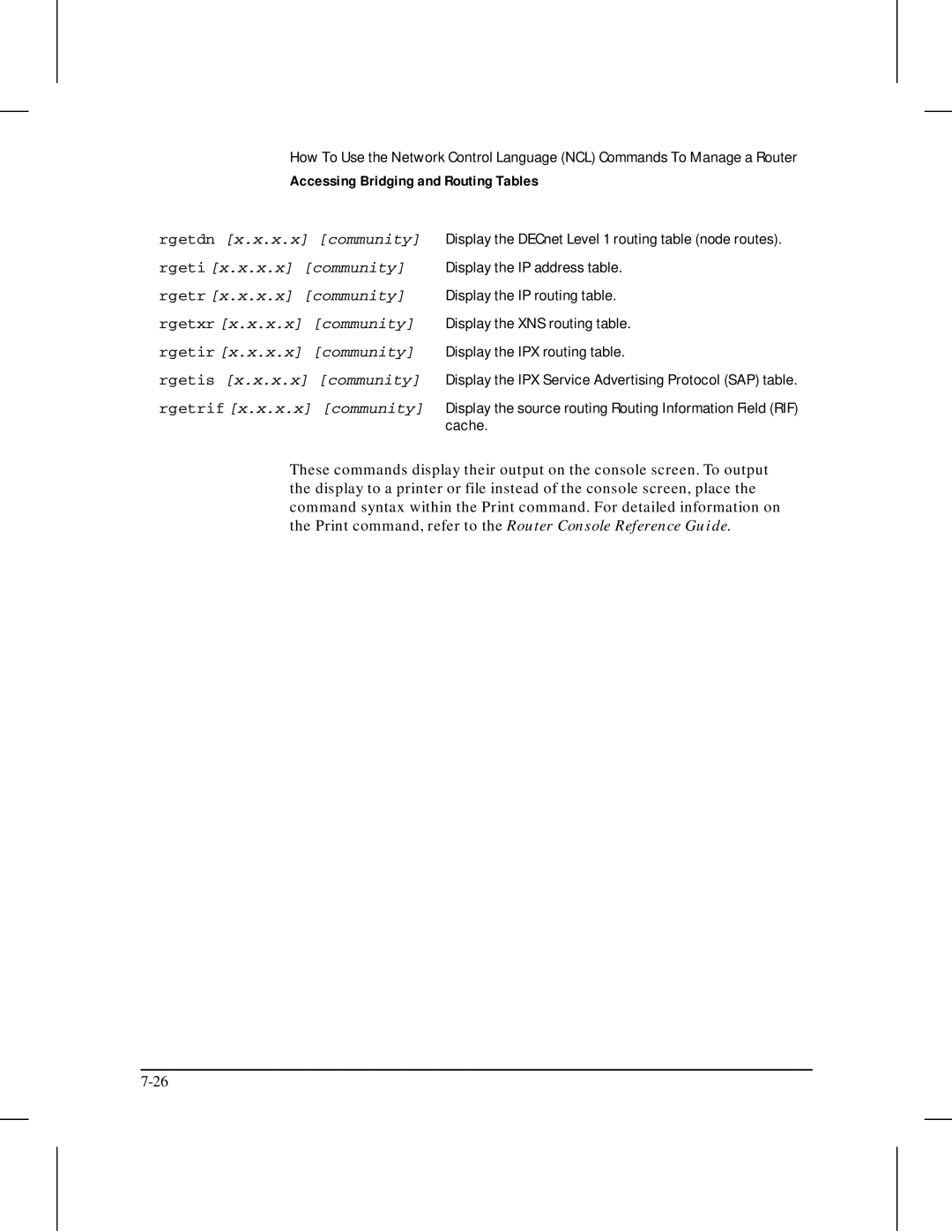 HP 445 manual Accessing Bridging and Routing Tables 