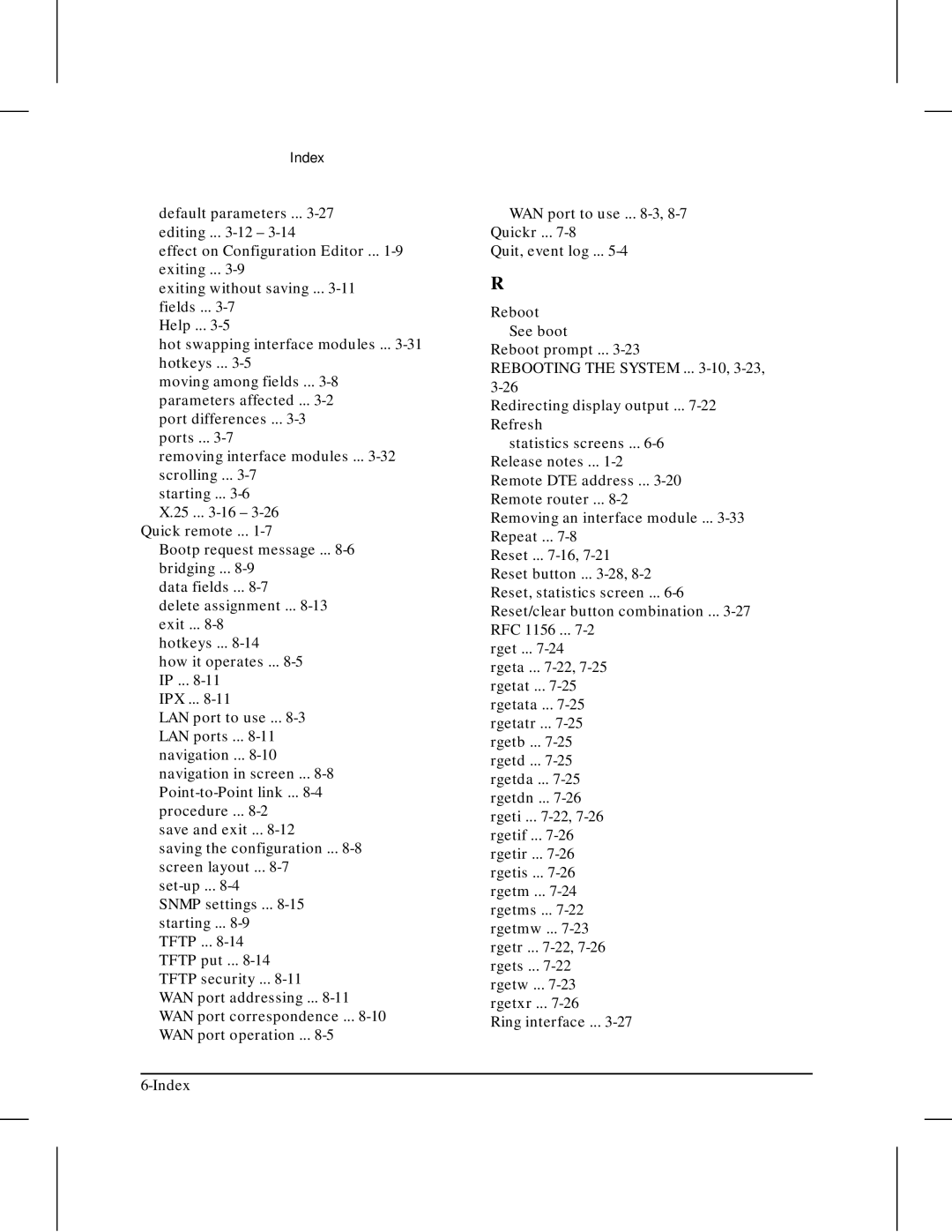 HP 445 manual Ring interface Index 