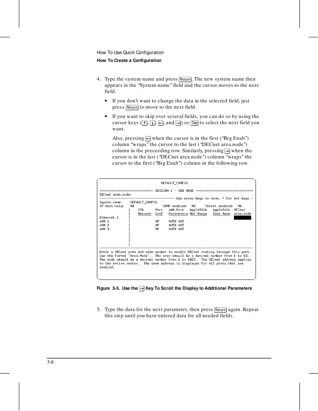 HP 445 manual Use the Key To Scroll the Display to Additional Parameters 