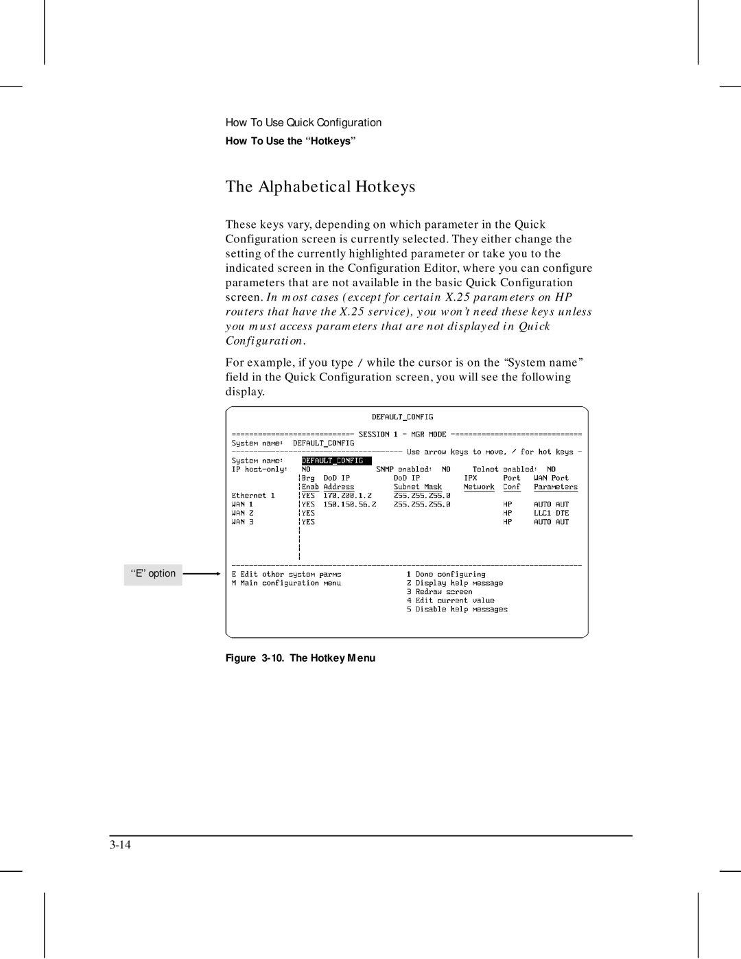 HP 445 manual Alphabetical Hotkeys, The Hotkey Menu 