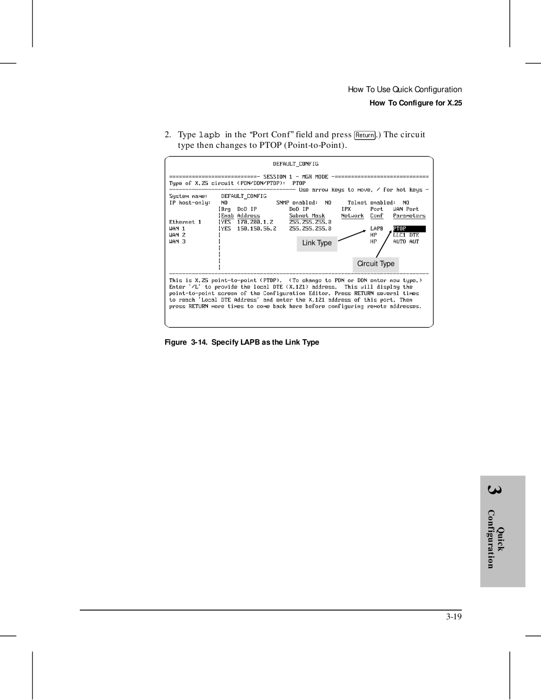 HP 445 manual Specify Lapb as the Link Type 