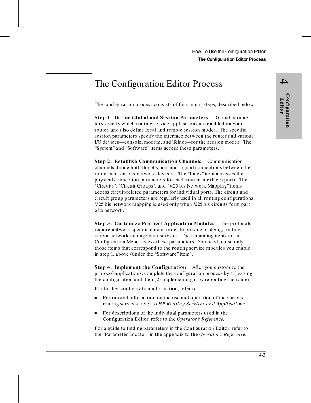 HP 445 manual Configuration Editor Process 