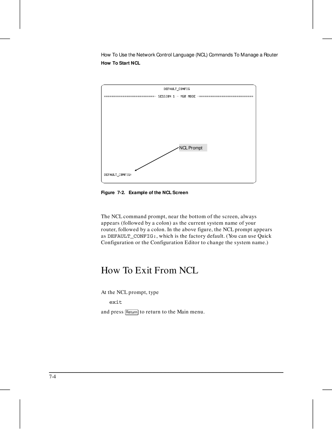 HP 445 manual How To Exit From NCL 