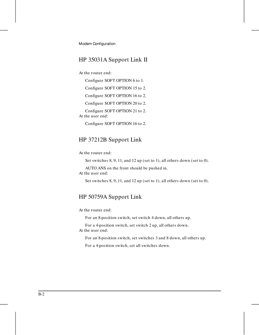 HP 445 manual HP 35031A Support Link, HP 37212B Support Link, HP 50759A Support Link 