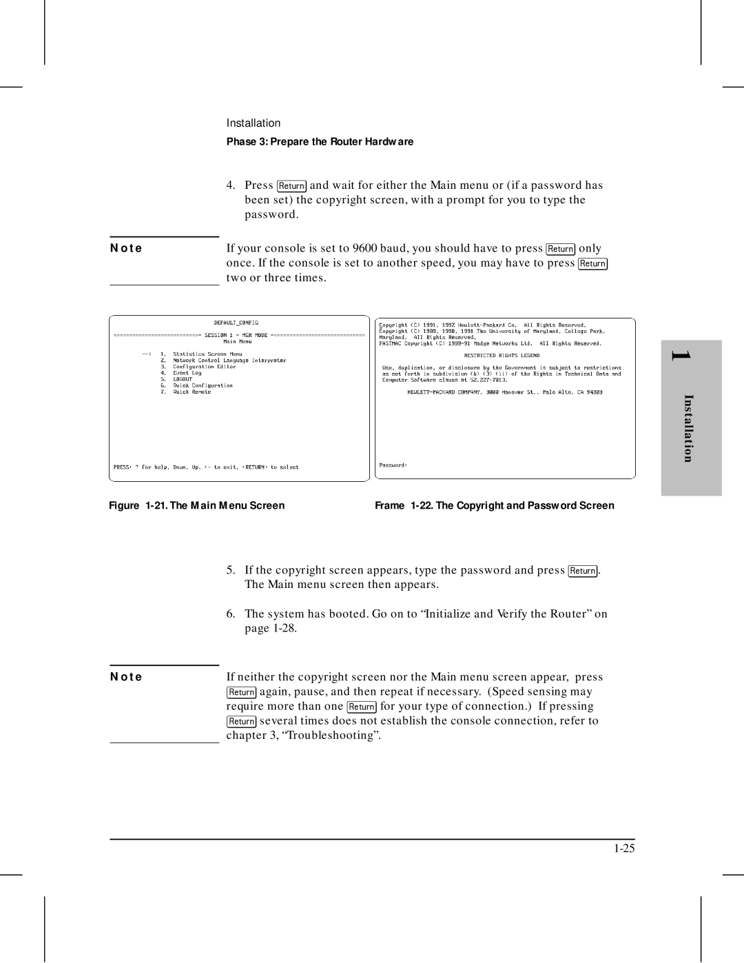 HP 445 manual Password, Two or three times, Main menu screen then appears, Troubleshooting 