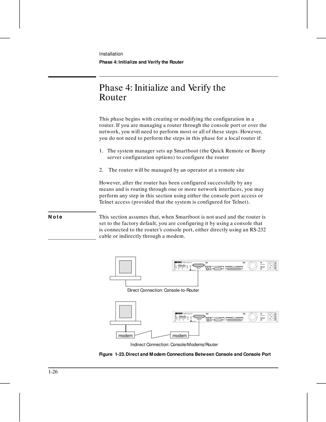 HP 445 manual Phase 4 Initialize and Verify Router 