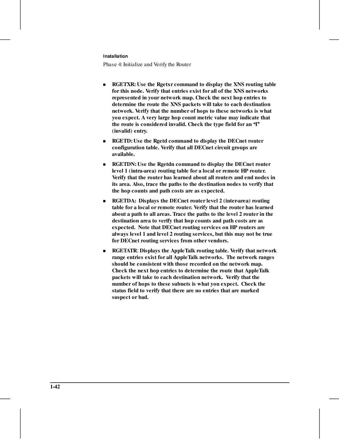 HP 445 manual Phase 4 Initialize and Verify the Router 