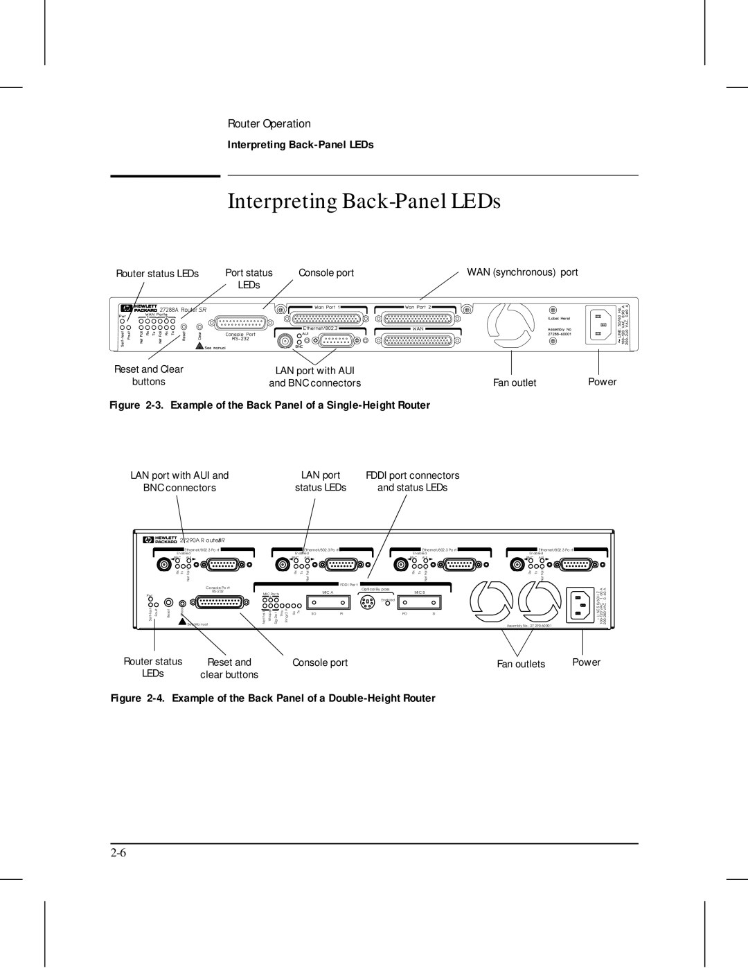 HP 445 manual Interpreting Back-Panel LEDs, Fan outlet 