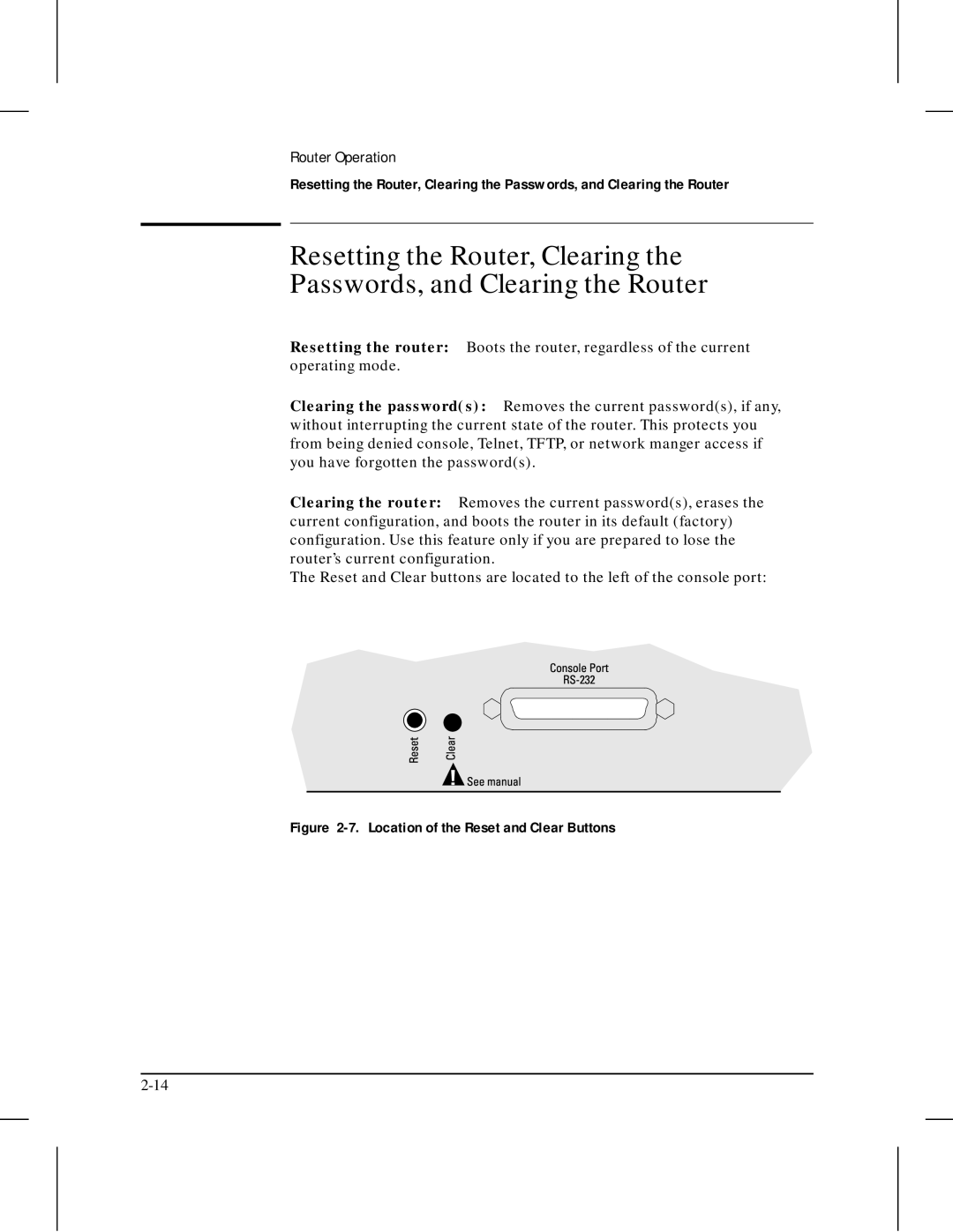 HP 445 manual Location of the Reset and Clear Buttons 