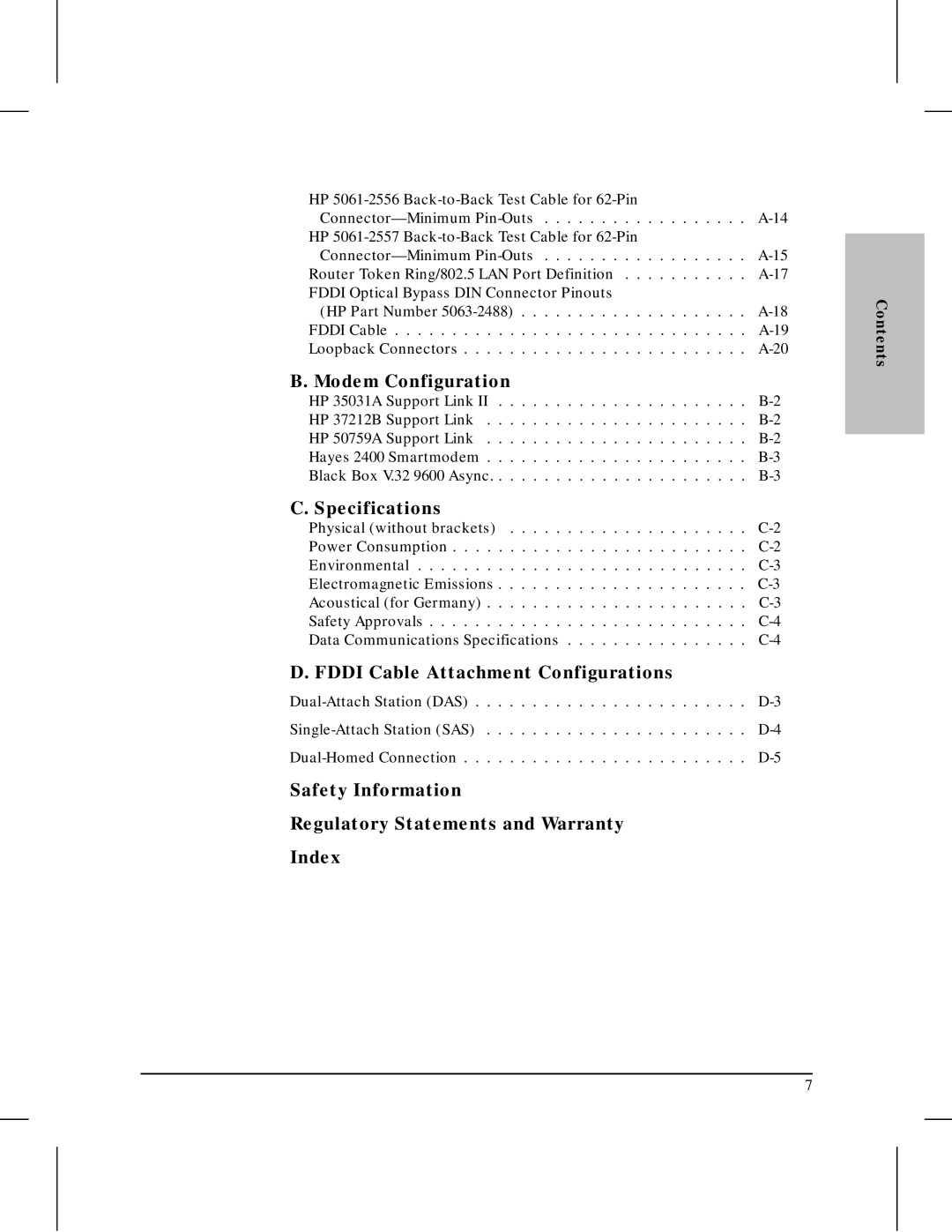 HP 445 manual Fddi Cable Attachment Configurations 