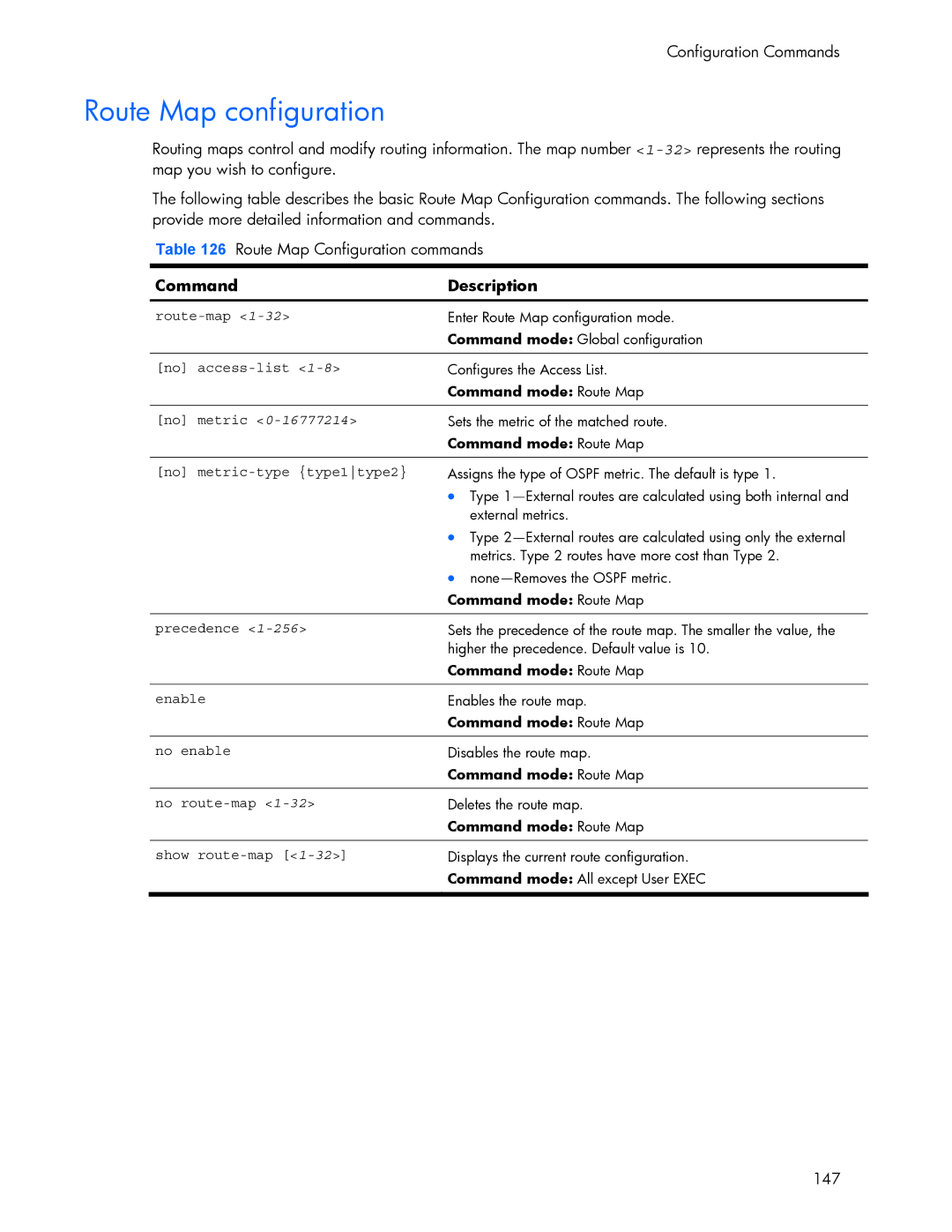 HP 445942-001 manual Route Map configuration 