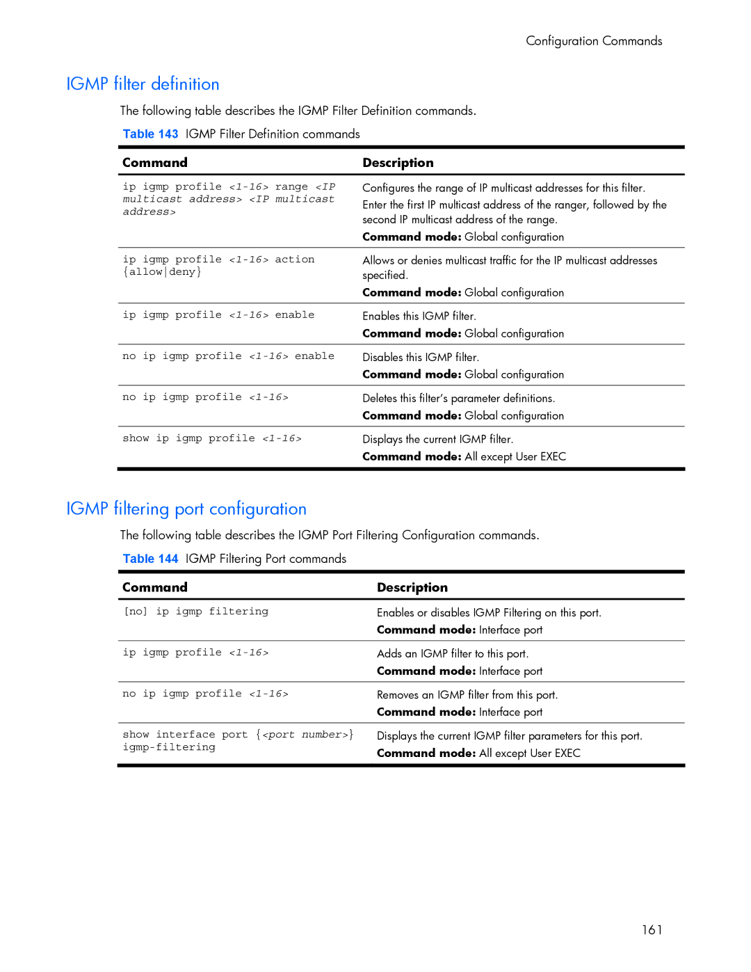 HP 445942-001 manual Igmp filter definition, Igmp filtering port configuration 