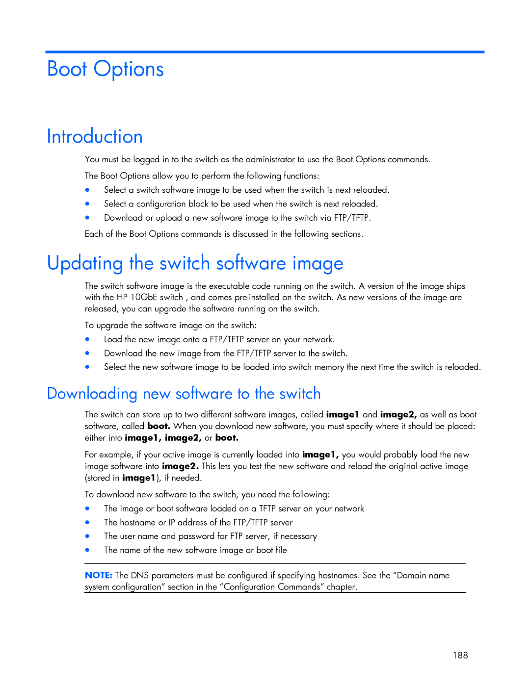 HP 445942-001 manual Updating the switch software image, Downloading new software to the switch 