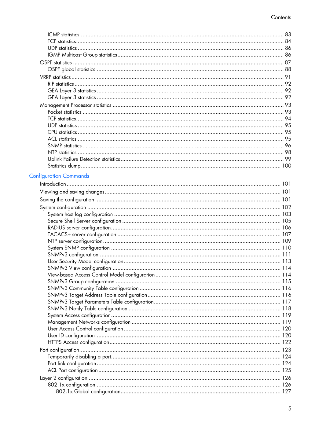 HP 445942-001 manual Configuration Commands 