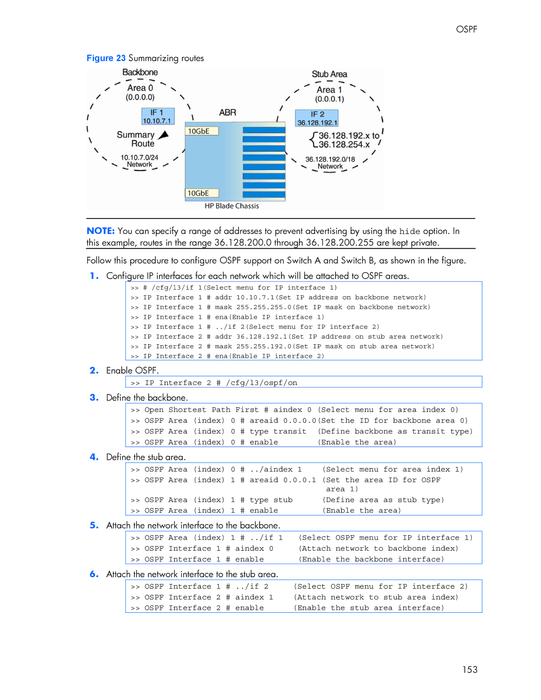 HP 445946-001 manual Define the backbone, 153 