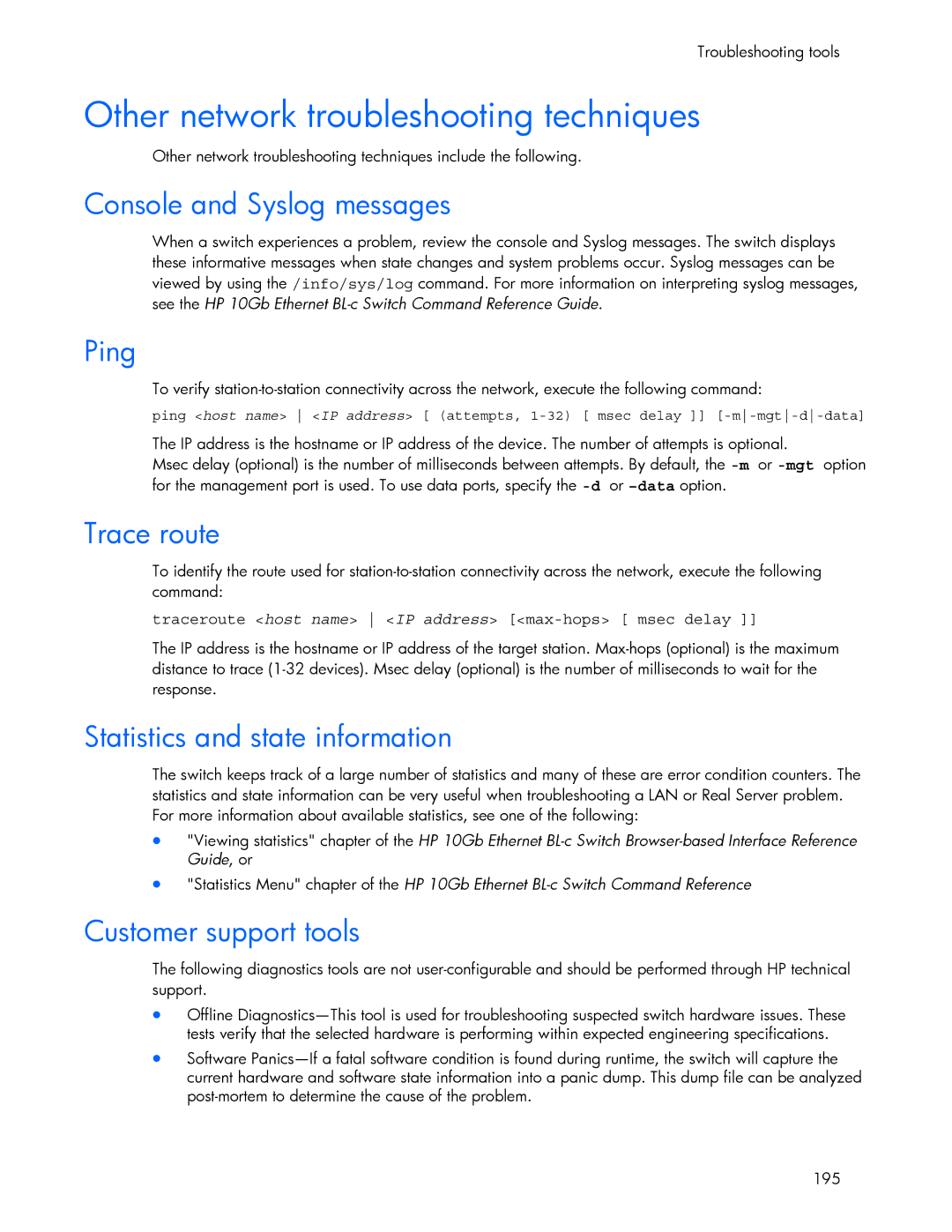 HP 445946-001 manual Other network troubleshooting techniques 