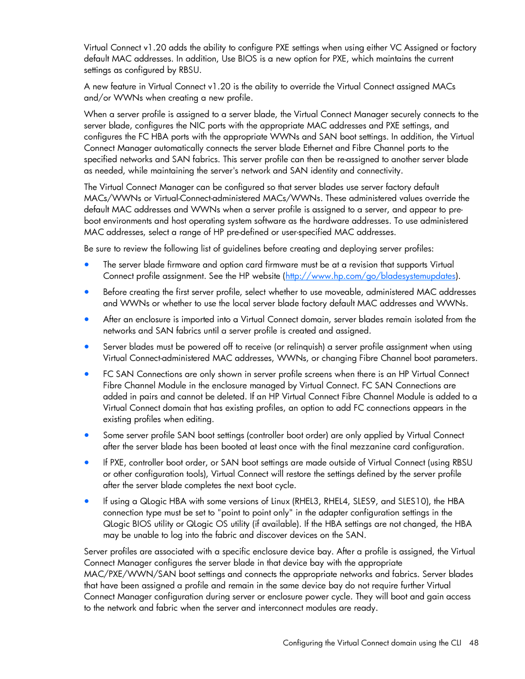 HP 449298-001 manual Configuring the Virtual Connect domain using the CLI 