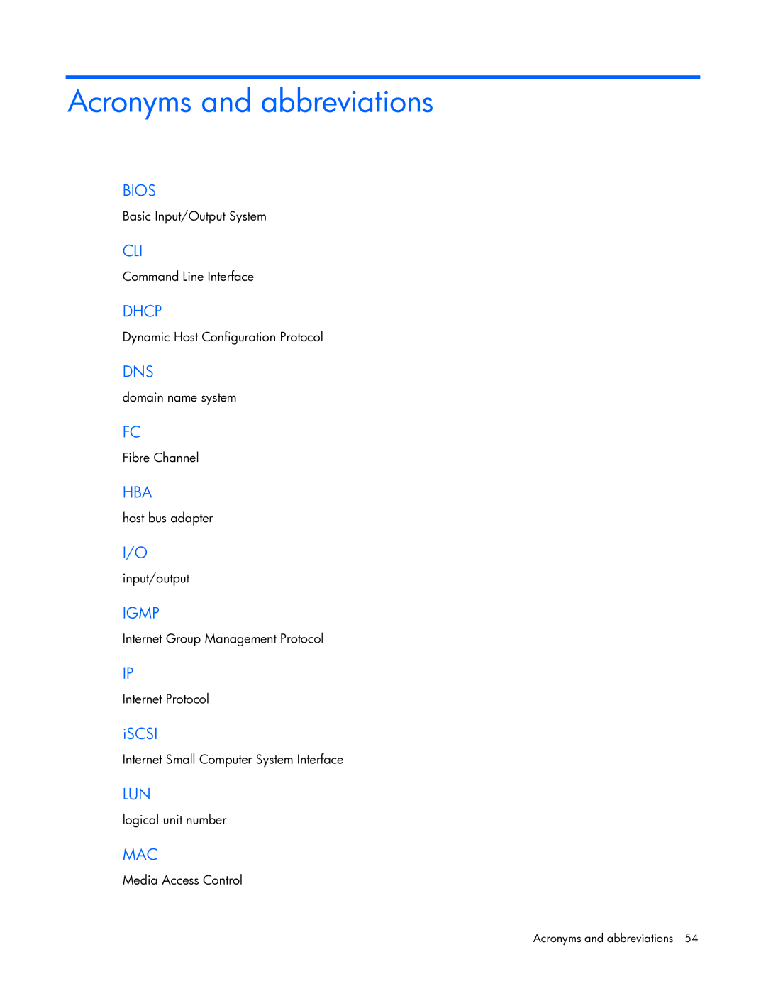 HP 449298-001 manual Acronyms and abbreviations, Igmp 