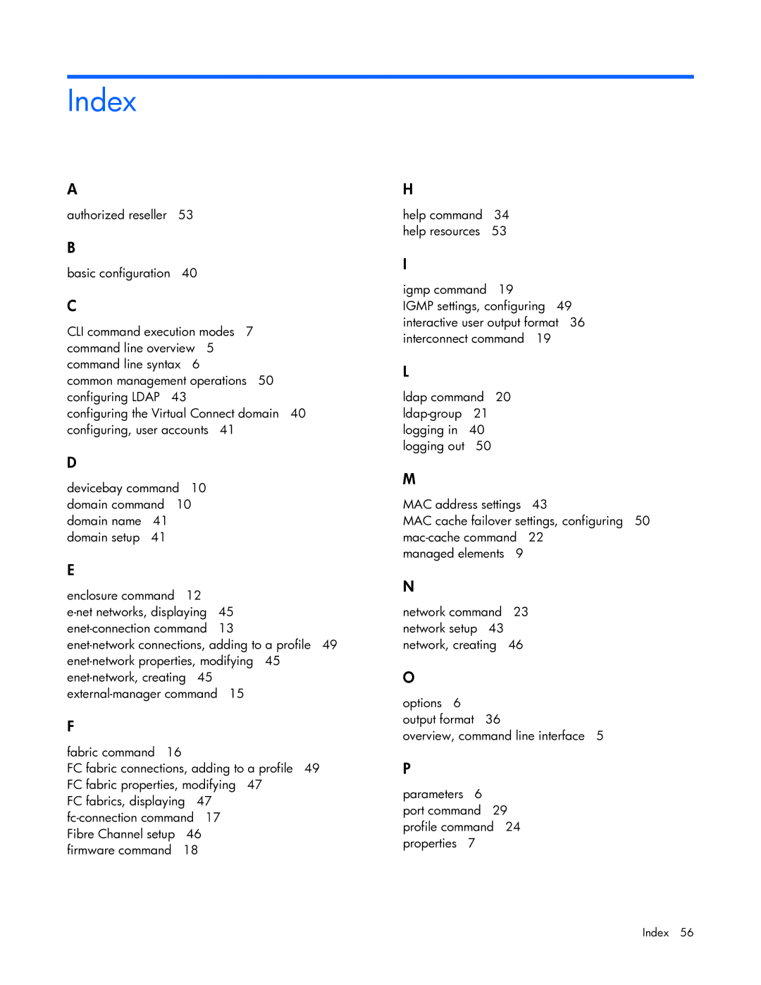 HP 449298-001 manual Index 