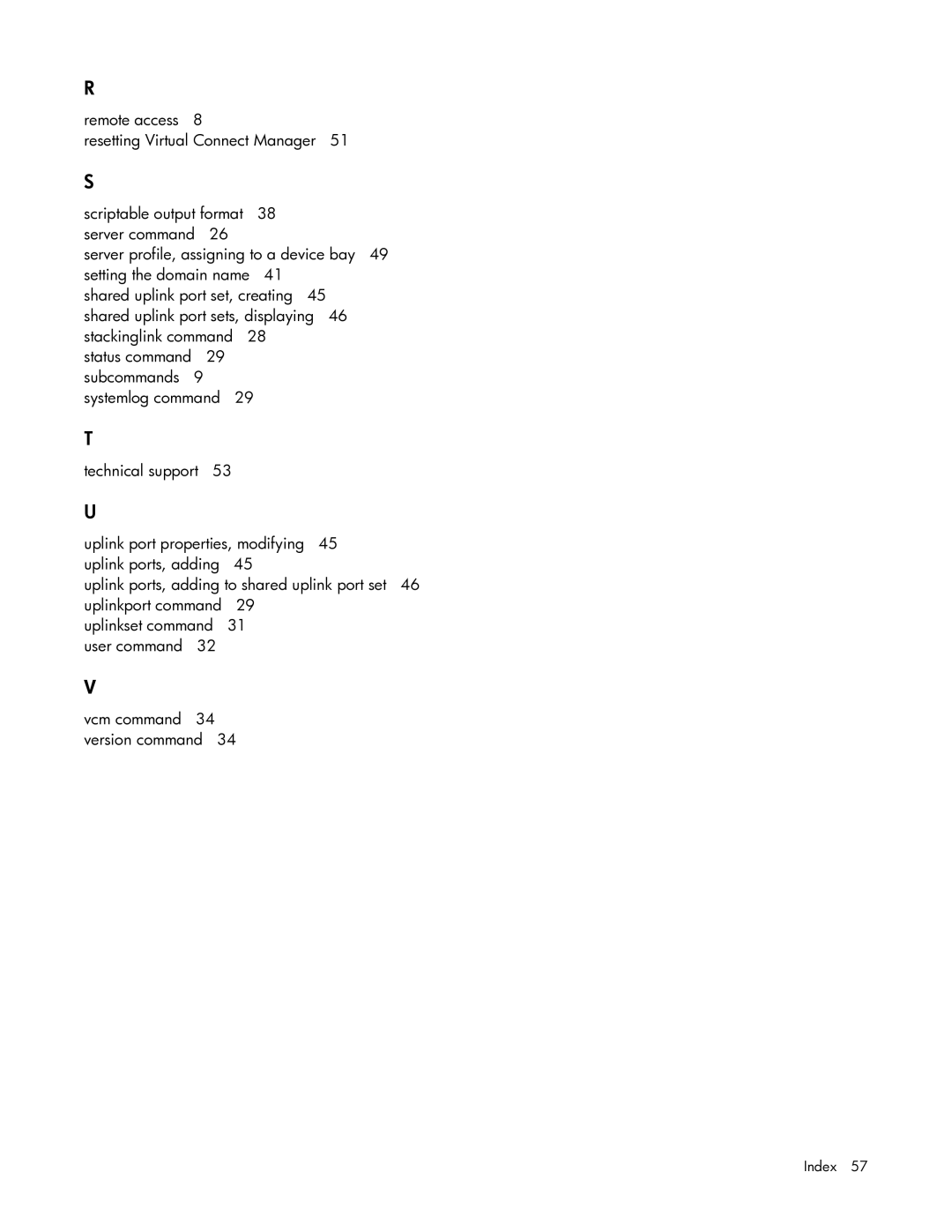 HP 449298-001 manual Index 