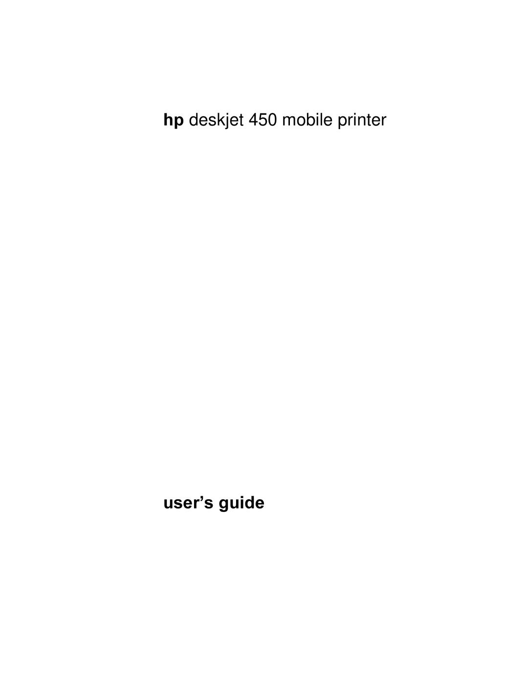 HP manual Hp deskjet 450 mobile printer User’s guide 