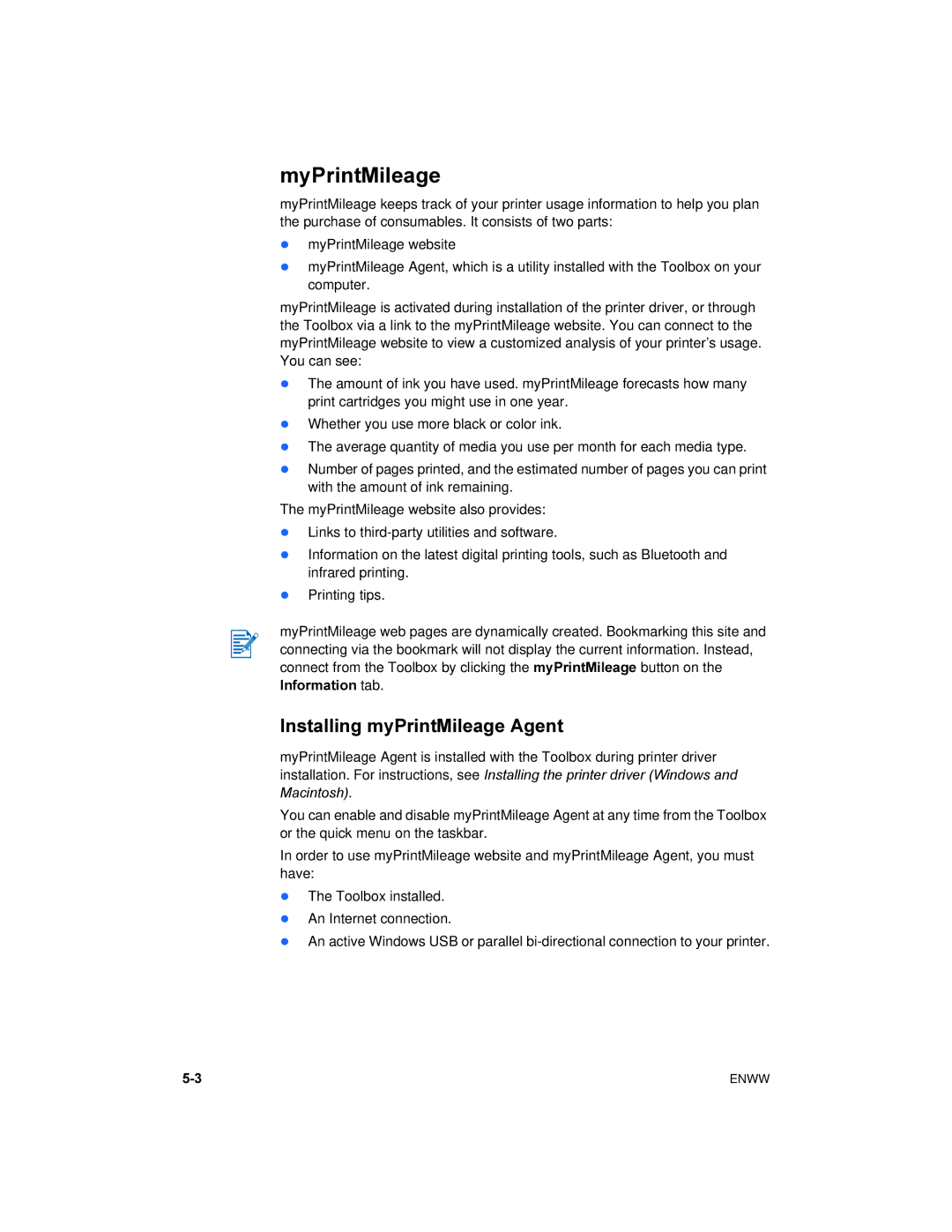 HP 450 manual MyPrintMileage, Installing myPrintMileage Agent 