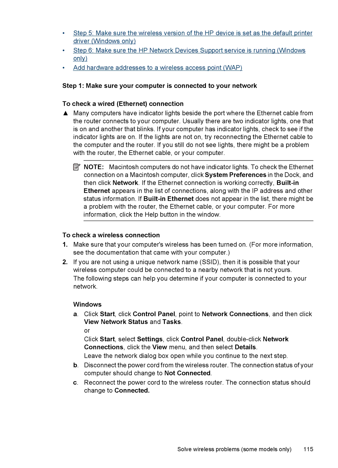 HP 4500 - G510a manual To check a wireless connection, Windows 