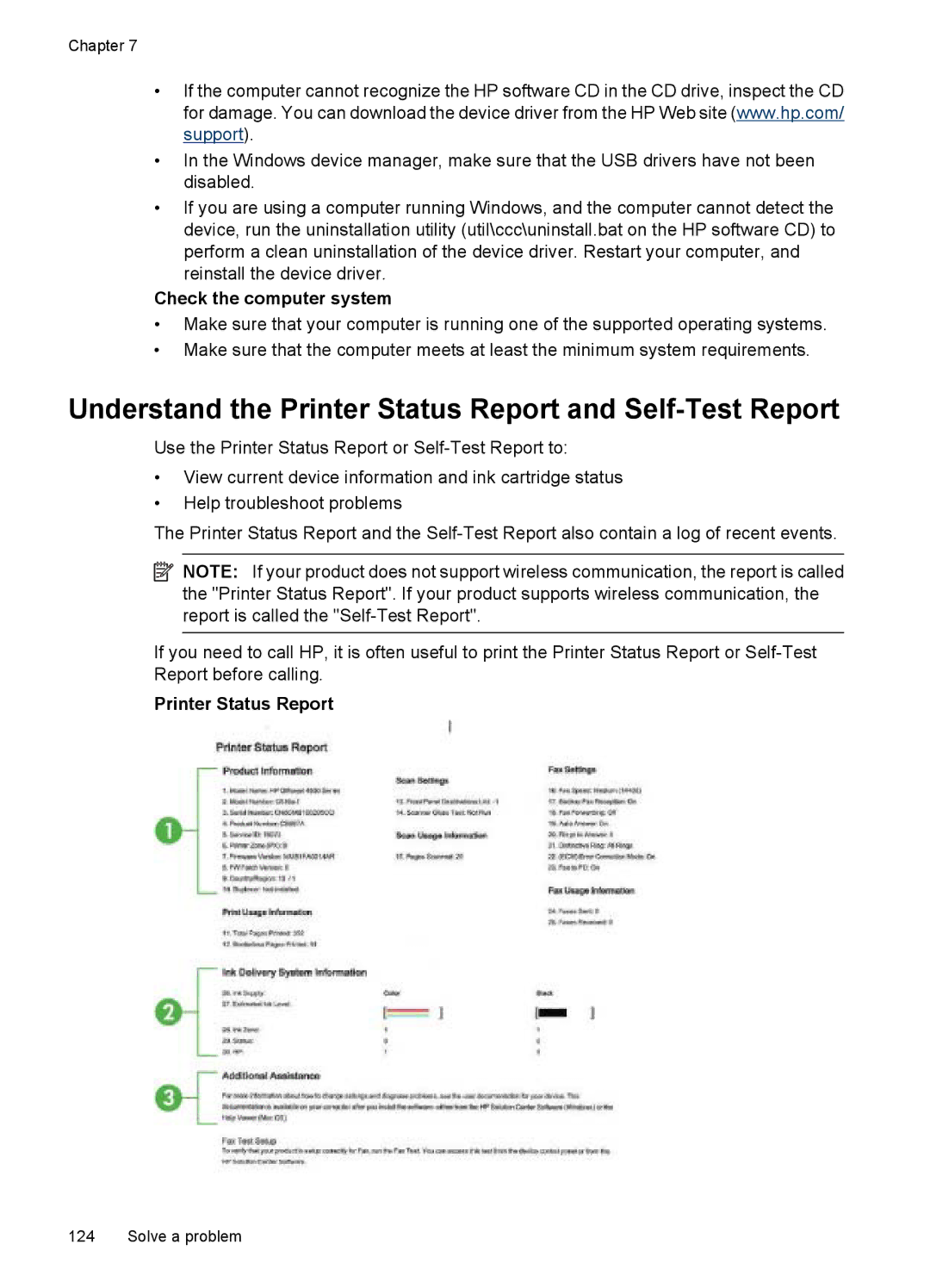 HP 4500 - G510a manual Understand the Printer Status Report and Self-Test Report 