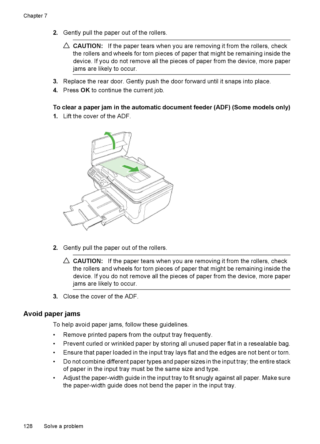 HP 4500 - G510a manual Avoid paper jams 