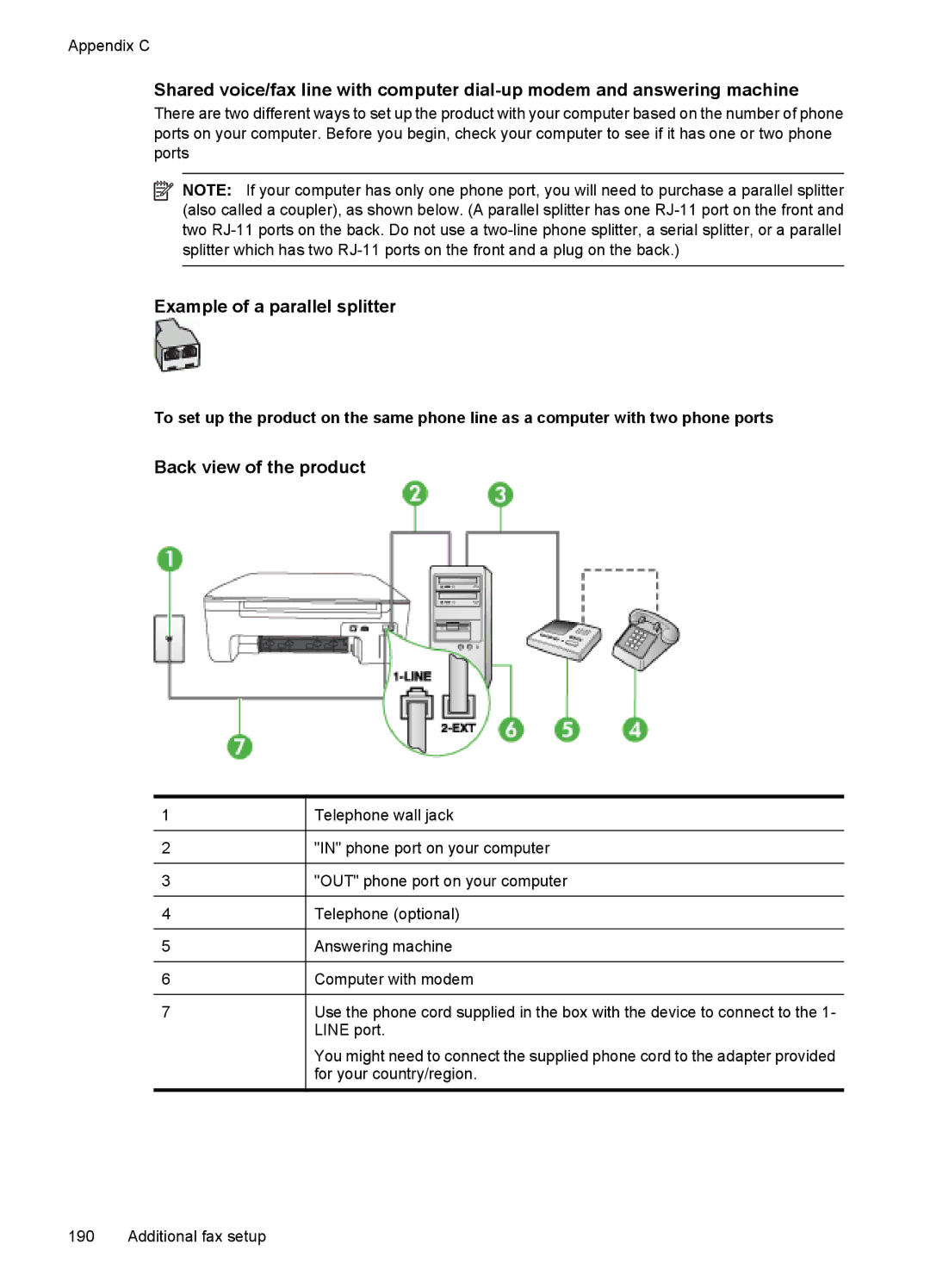 HP 4500 - G510a manual Example of a parallel splitter 