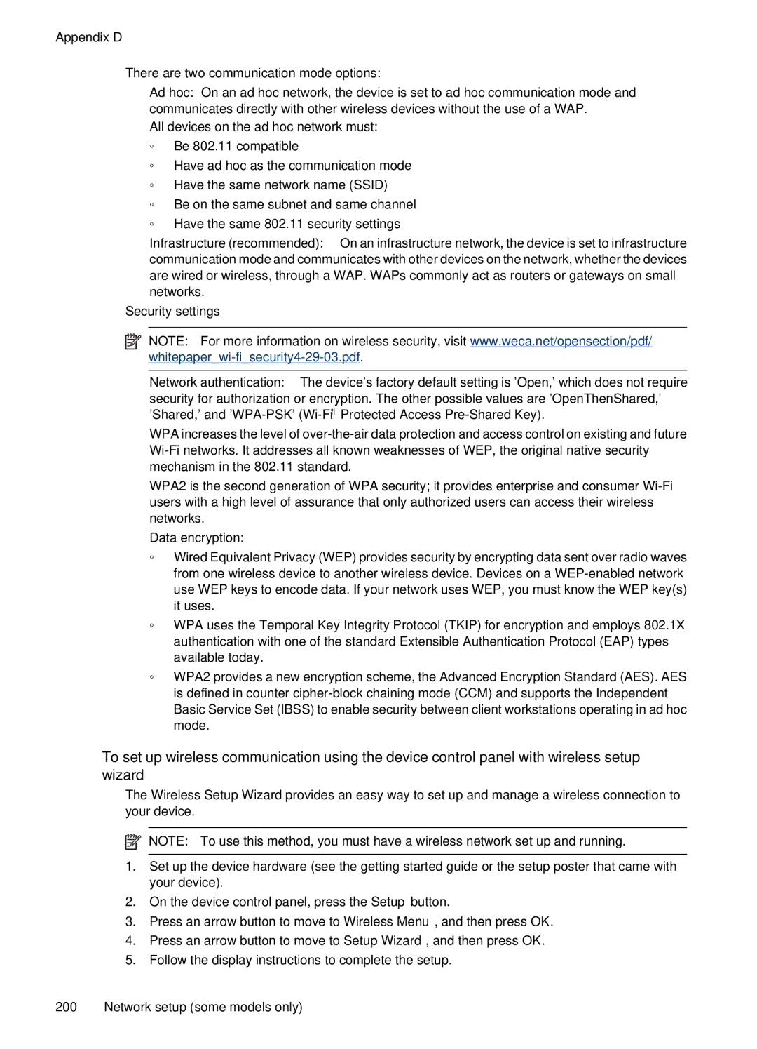 HP 4500 - G510a manual Security settings, Data encryption 