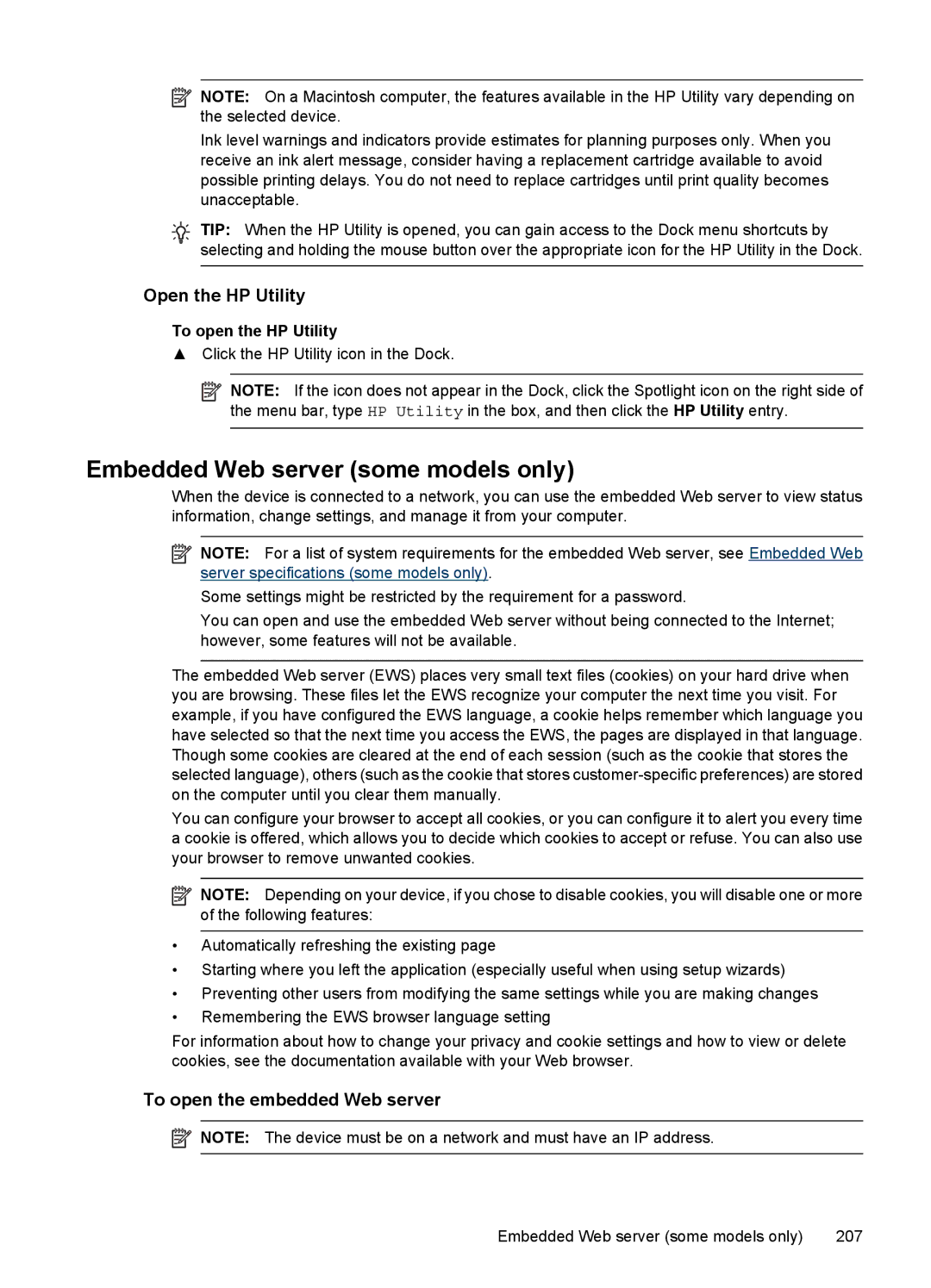 HP 4500 - G510a manual Embedded Web server some models only, Open the HP Utility, To open the embedded Web server 