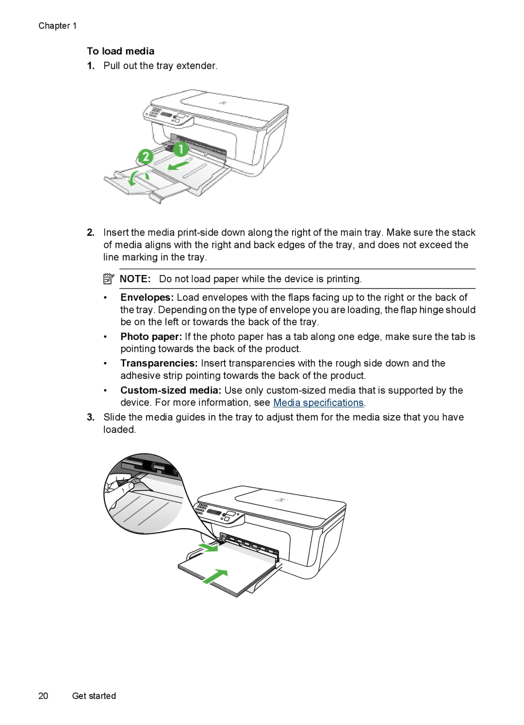 HP 4500 - G510a manual To load media 