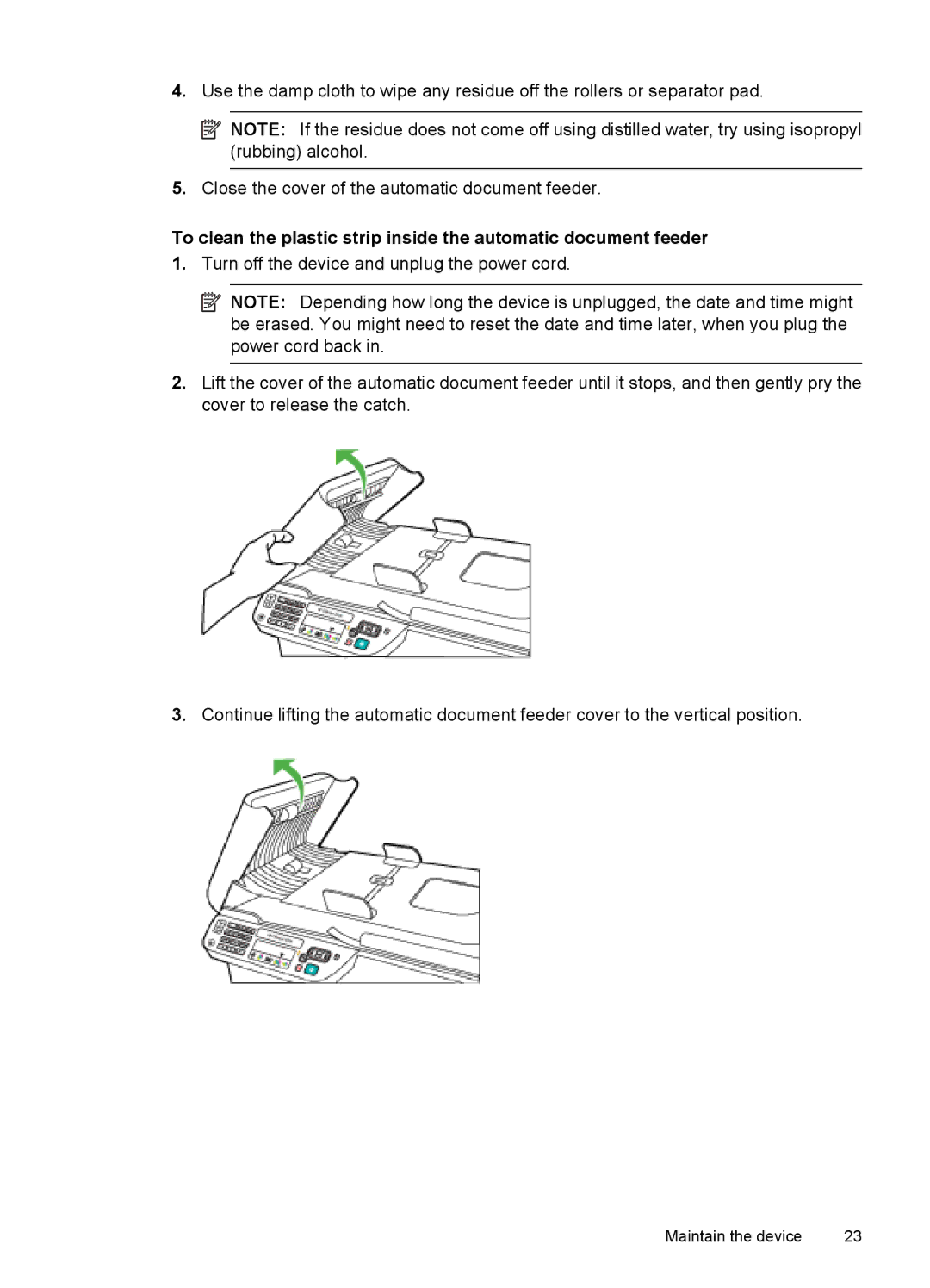 HP 4500 - G510a manual Maintain the device 