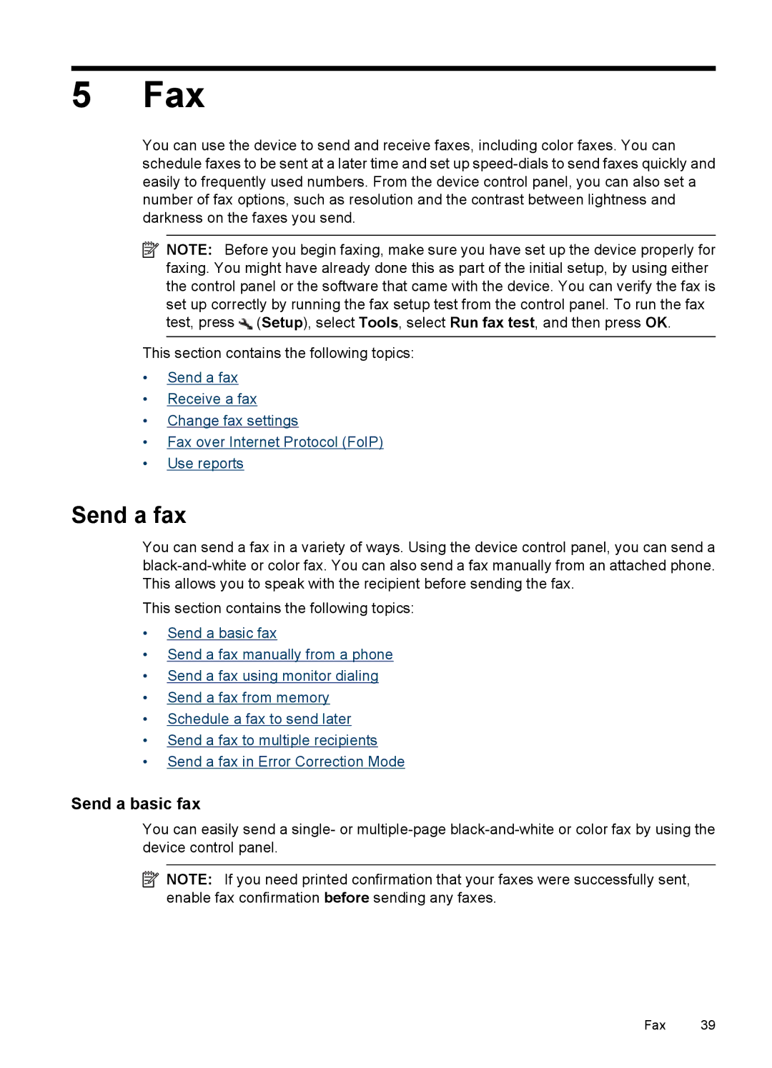 HP 4500 - G510a manual Fax, Send a fax, Send a basic fax 